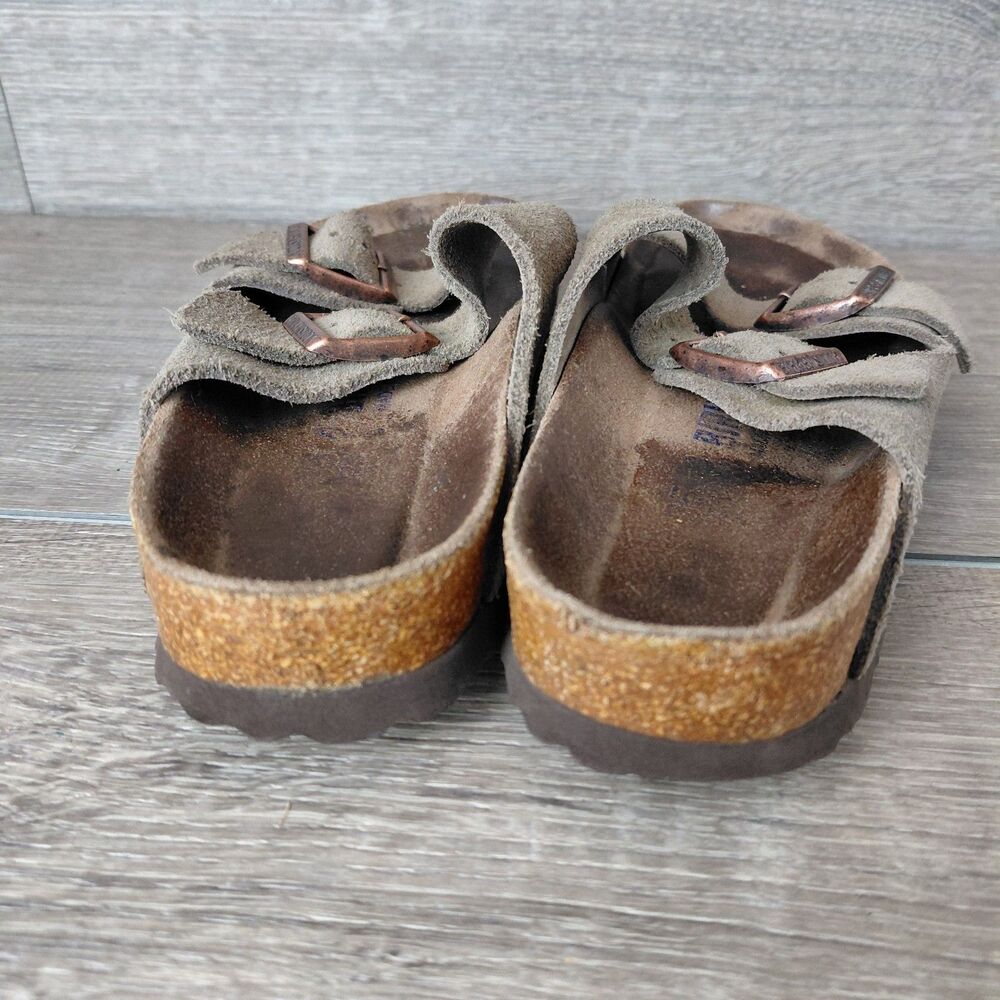 Birkenstock Arizona Sandals Women Size 35 US 4.5 Brown Suede Soft Footbed Slide - Picture 5 of 11